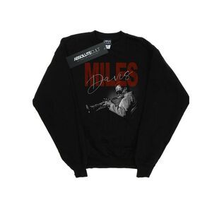Miles Davis Mens Distressed Photo Sweatshirt / Black